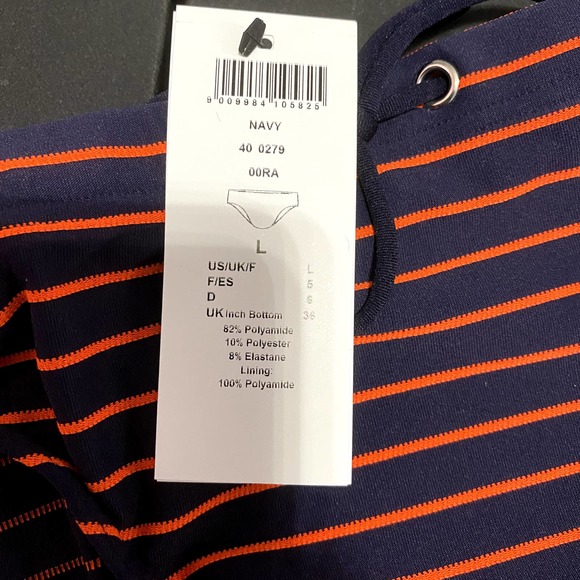 HOM BEACHWEAR NEW Venezuela Swim Briefs Swimming Trunks Stripe Navy Men's L - Picture 4 of 6